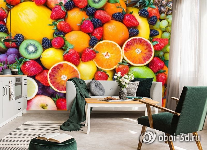 3D Фотообои «Цитрусы с ягодами» вид 7
