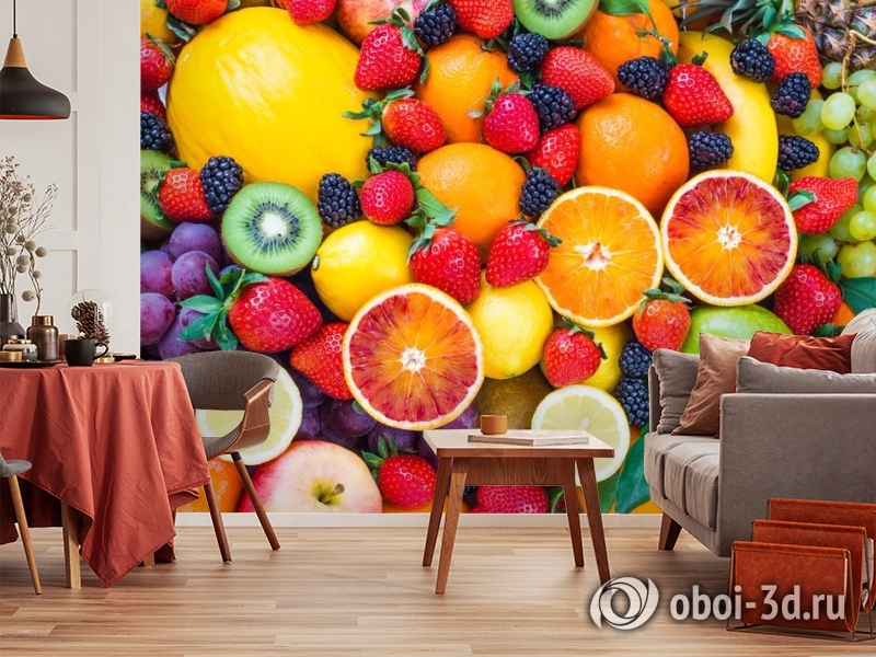 3D Фотообои «Цитрусы с ягодами» вид 4