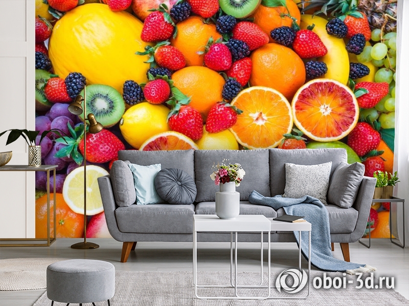 3D Фотообои «Цитрусы с ягодами» вид 3