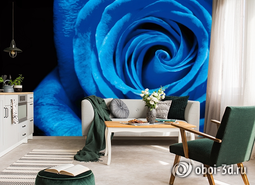 3D Фотообои  «Синяя роза» вид 7