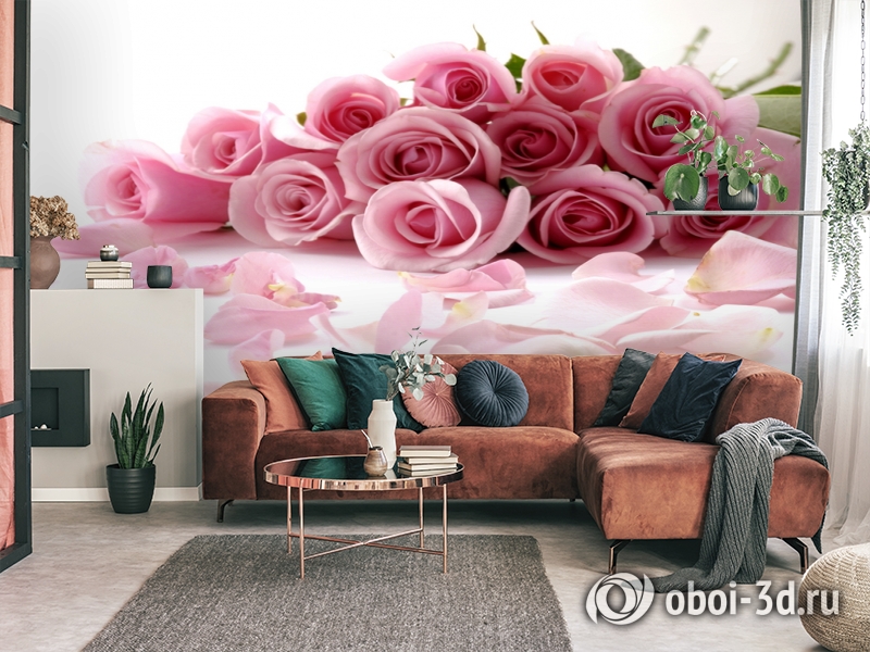 3D Фотообои  «Чайные розы»  вид 3