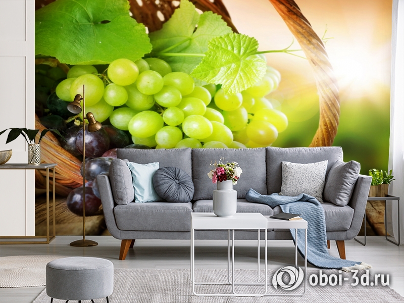 3D Фотообои  «Грозди винограда»  вид 3