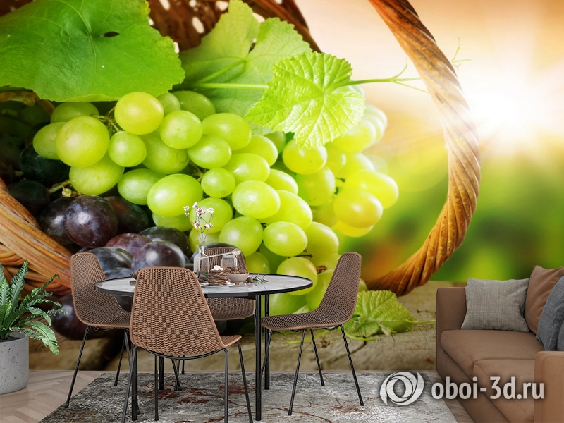 3D Фотообои  «Грозди винограда»  вид 2