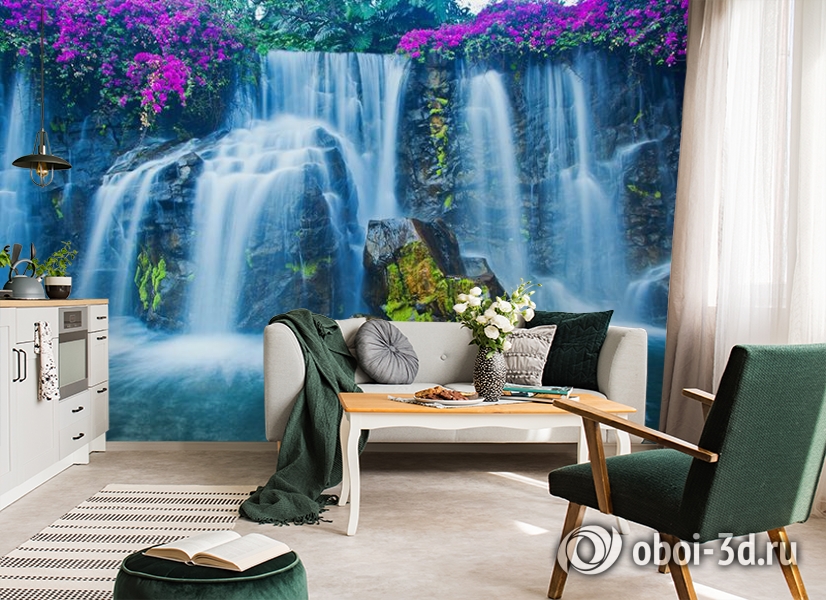 3D Фотообои  «Горный водопад»  вид 4