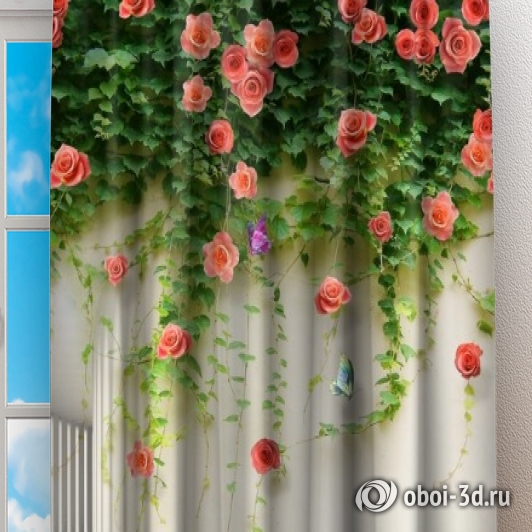 Фотошторы «Тоннель с лианами роз» вид 2