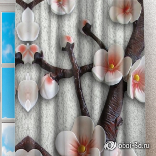 Фотошторы «Ветви сакуры» вид 2