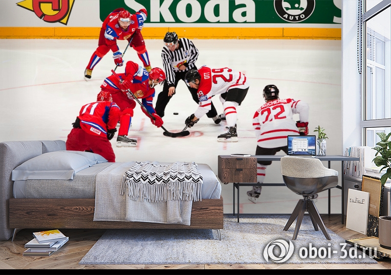 3D Фотообои  «Хоккей»  вид 5