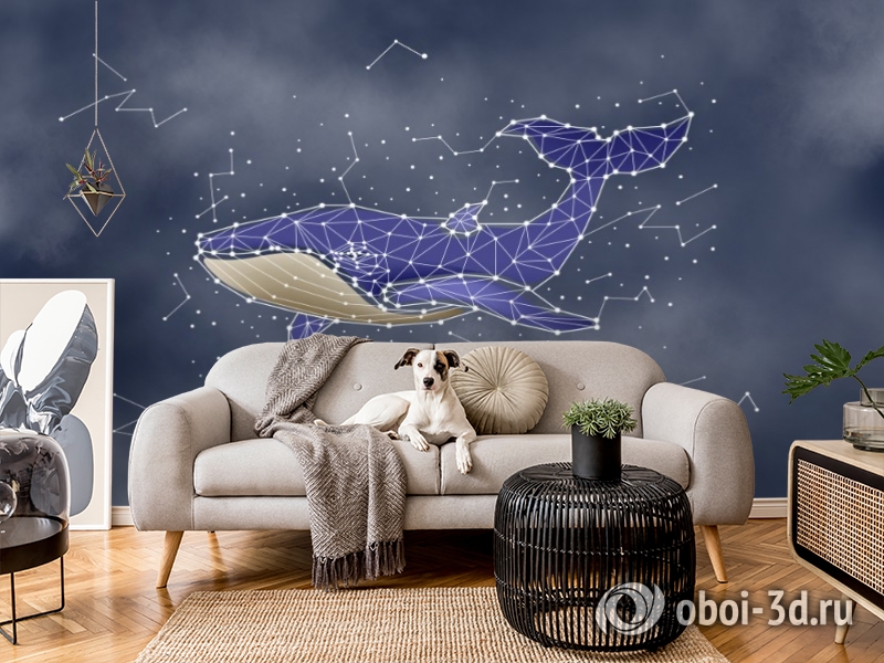 3D Фотообои «Звездный кит» вид 7