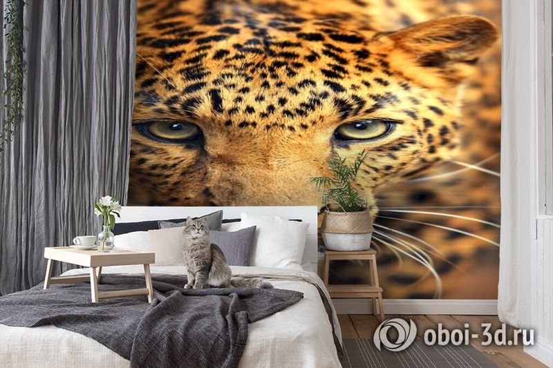 3D Фотообои  «Леопард портрет»  вид 7