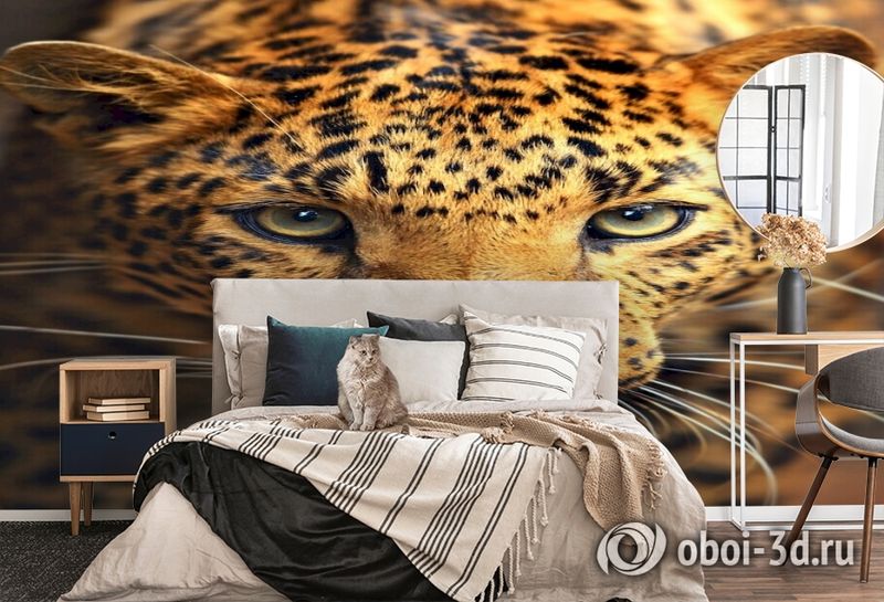 3D Фотообои  «Леопард портрет»  вид 5