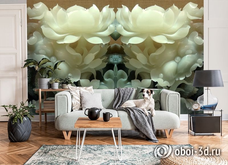 3D Фотообои  «Нефритовые цветы»  вид 8