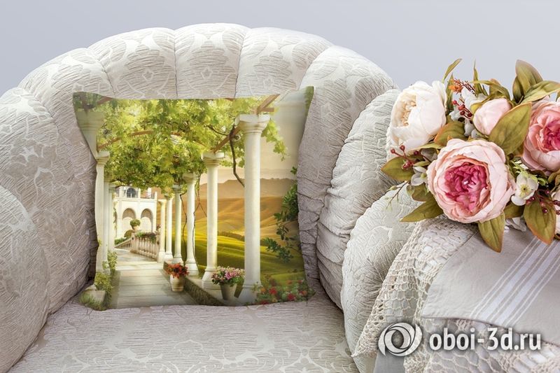 3D Подушка «Колонны в долине винограда» вид 3