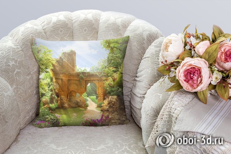 3D Подушка «Поросшие руины» вид 2
