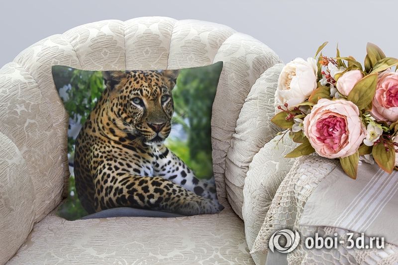 3D Подушка «Отдыхающий леопард» вид 2