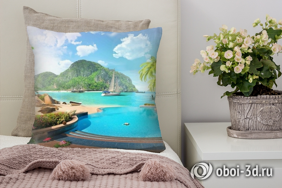 3D Подушка «Курортный островок» вид 4