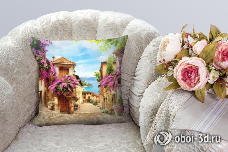 3D Подушка «Цветущая улица» вид 4