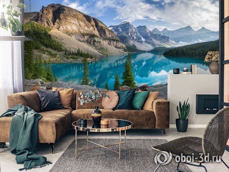 3D Фотообои  «Горное озеро в Альпах»  вид 3