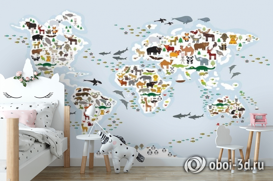3D Фотообои «Схематичная карта мира» вид 8