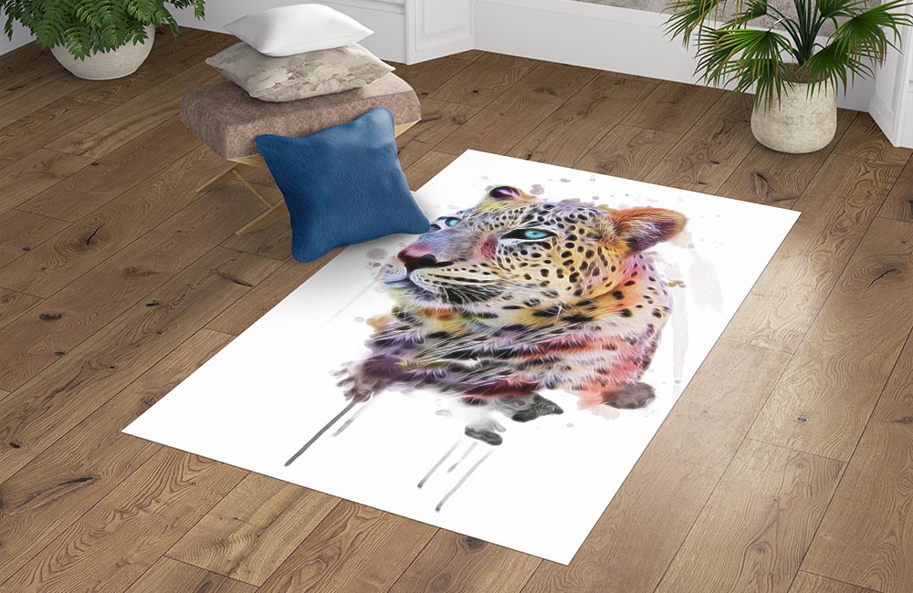 3D Ковер  «Красочный леопард» Прямоугольный 4