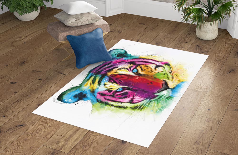 3D Ковер  «Красочный тигр» Прямоугольный 4