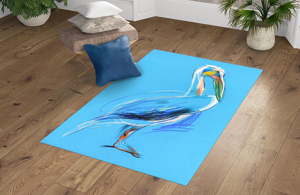 3D Ковер  «Голубой пеликан» Прямоугольный 4