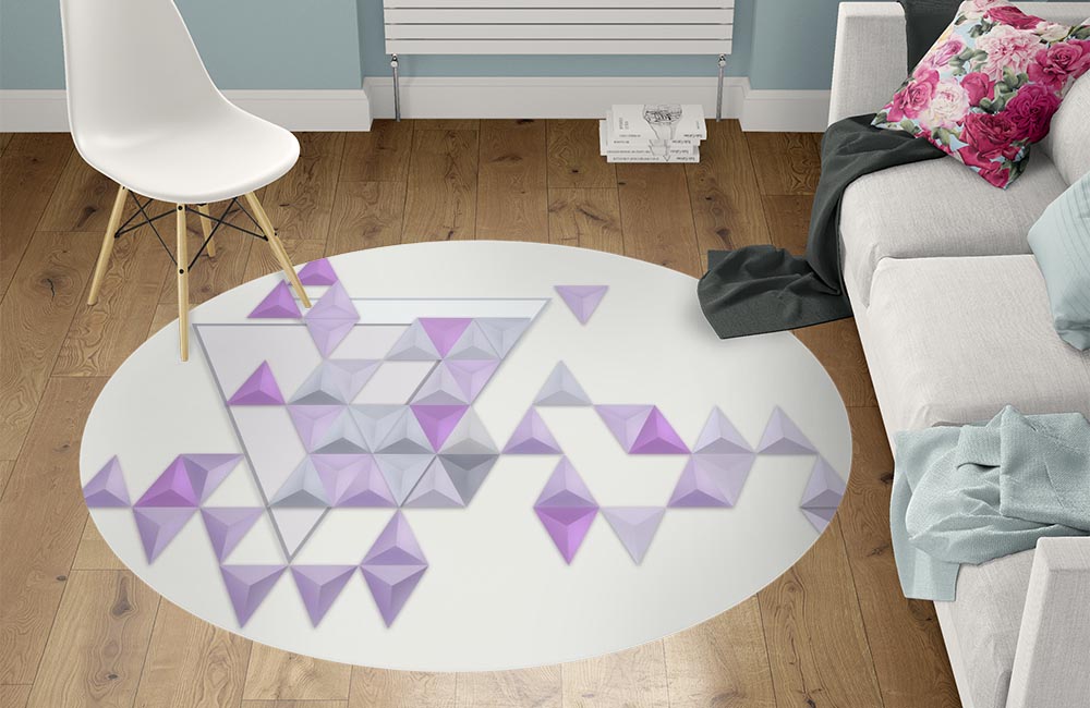 3D Ковер «Трёхмерные треугольники»  Круглый 1