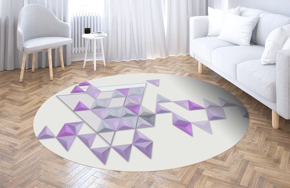 3D Ковер «Трёхмерные треугольники»  Круглый 3