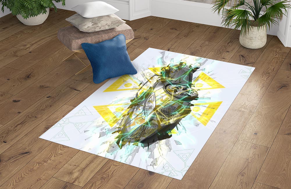 3D Ковер «Кабриолет в абстрактном стиле» Прямоугольный 4