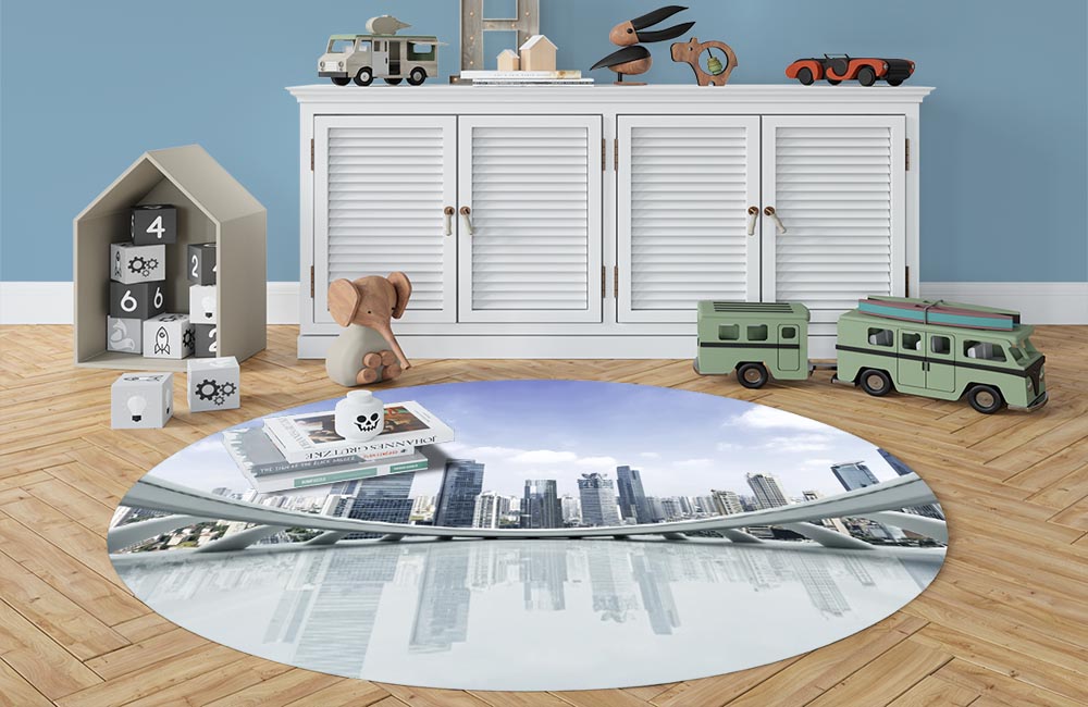 3D Ковер «Вид с крыши небоскреба» Овальный 3