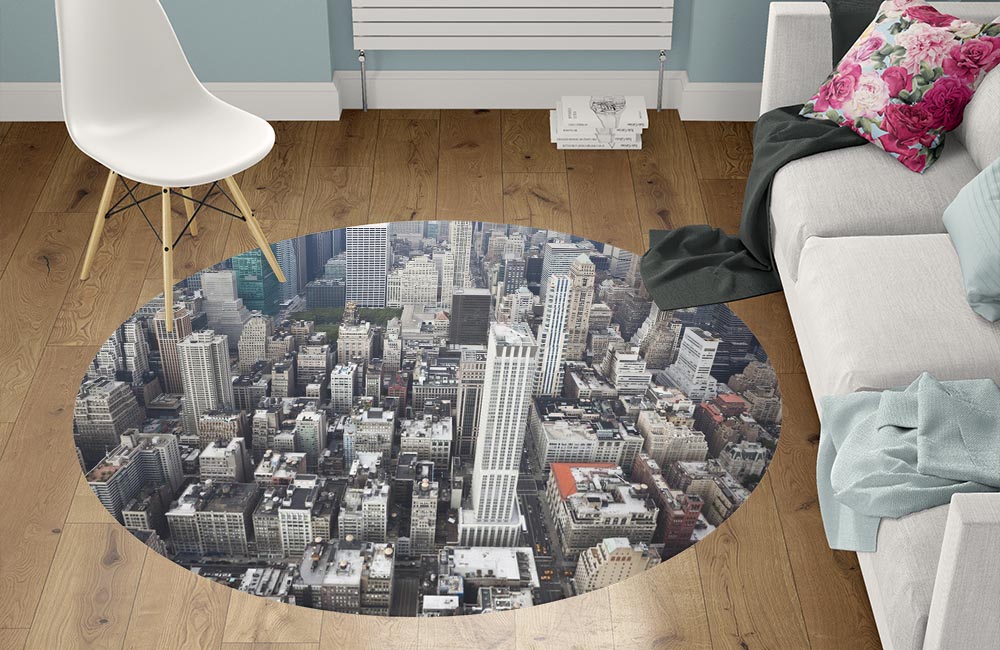 3D Ковер «Вид на Нью-Йорк» Круглый 1