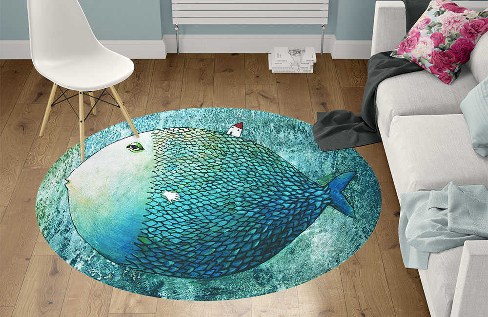 3D Ковер «Рыба из сновидений» Круглый 1