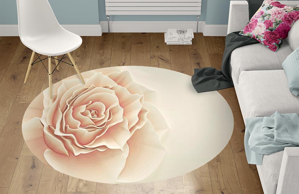 3D Ковер «Изысканная роза» Круглый 1