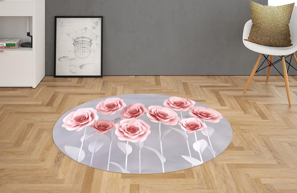 3D Ковер «Сказочные розы» Овальный 2