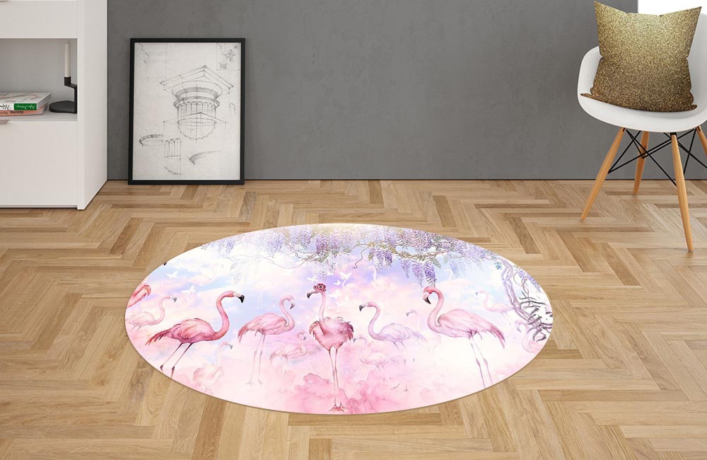 3D Ковер «Райские фламинго» Овальный 2