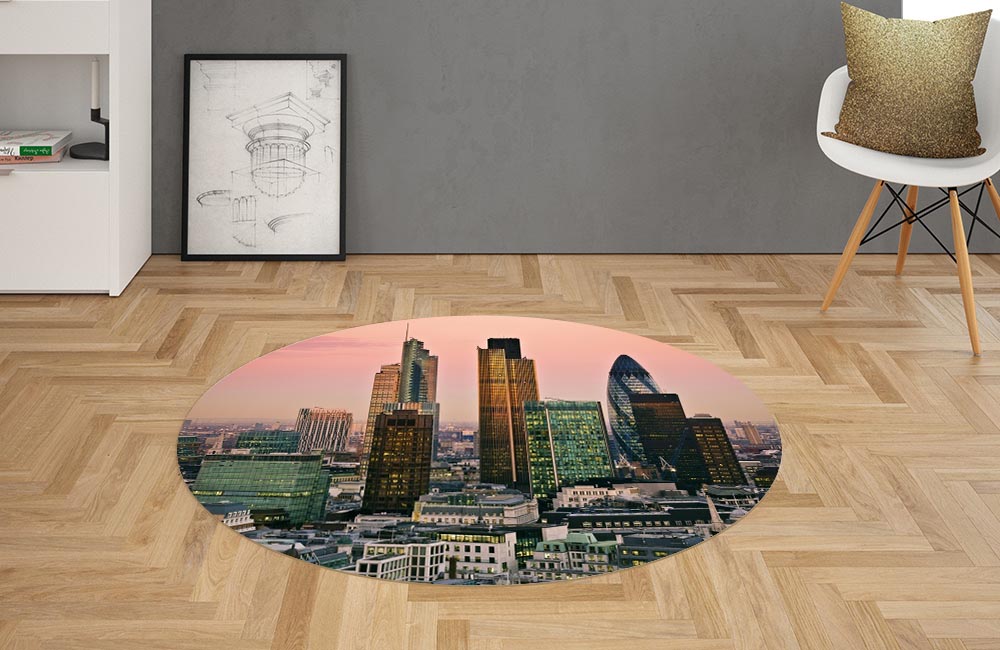 3D Ковер «Небоскребы Лондона» Овальный 2