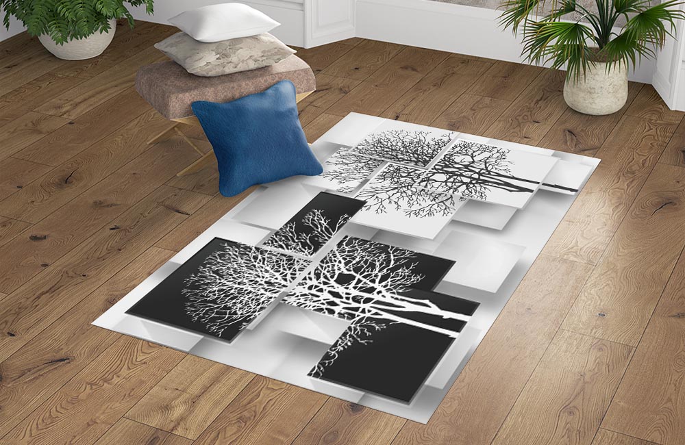 3D Ковер «Деревья в стиле модерн»   Прямоугольный 4