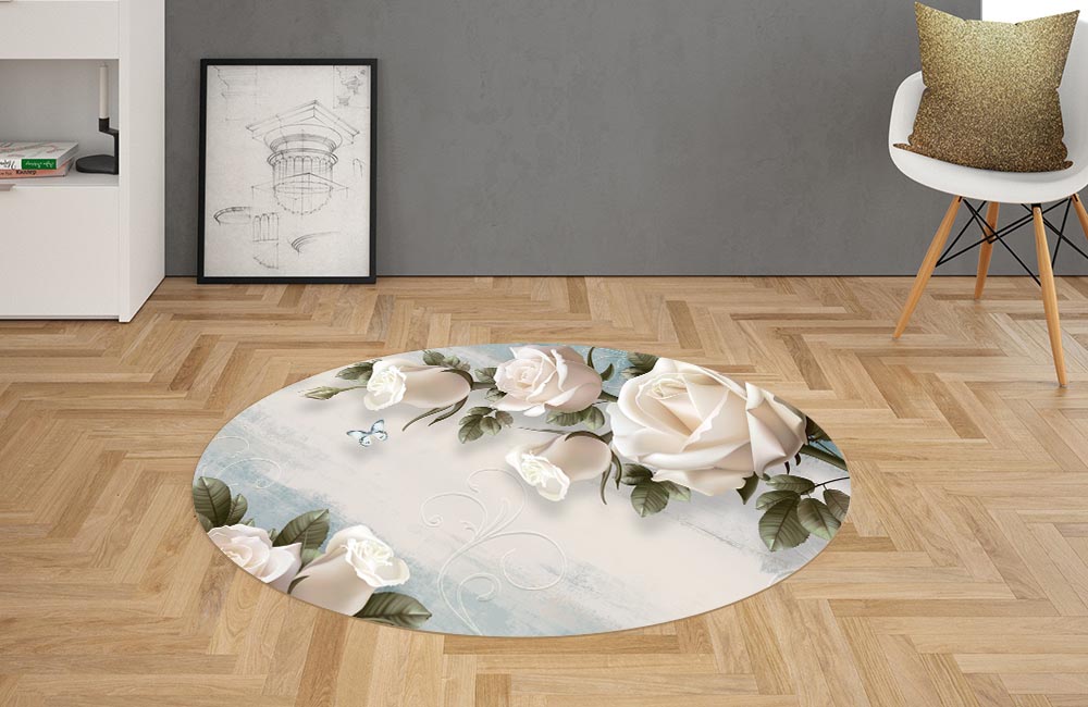 3D Ковер «Винтажная композиция с розами»   Овальный 2