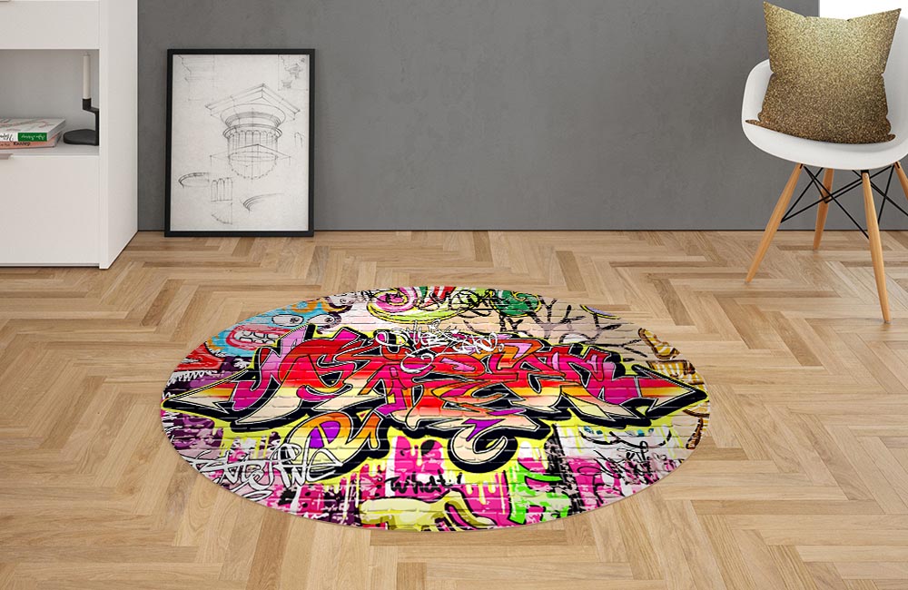3D Ковер  «Сочное граффити» Овальный 2