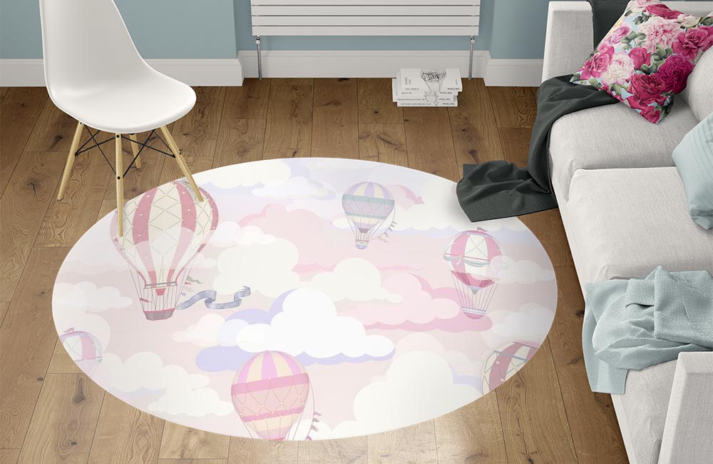 3D Ковер «Воздушно-розовая фантазия» Круглый 1