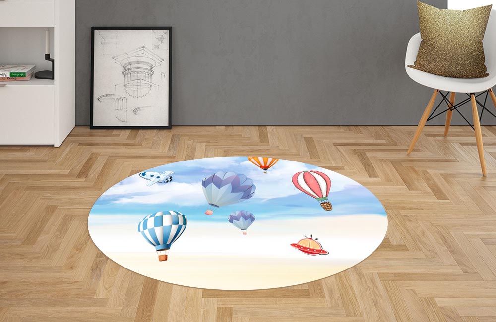 3D Ковер «Небесная фантазия с воздушными шарами» Овальный 2