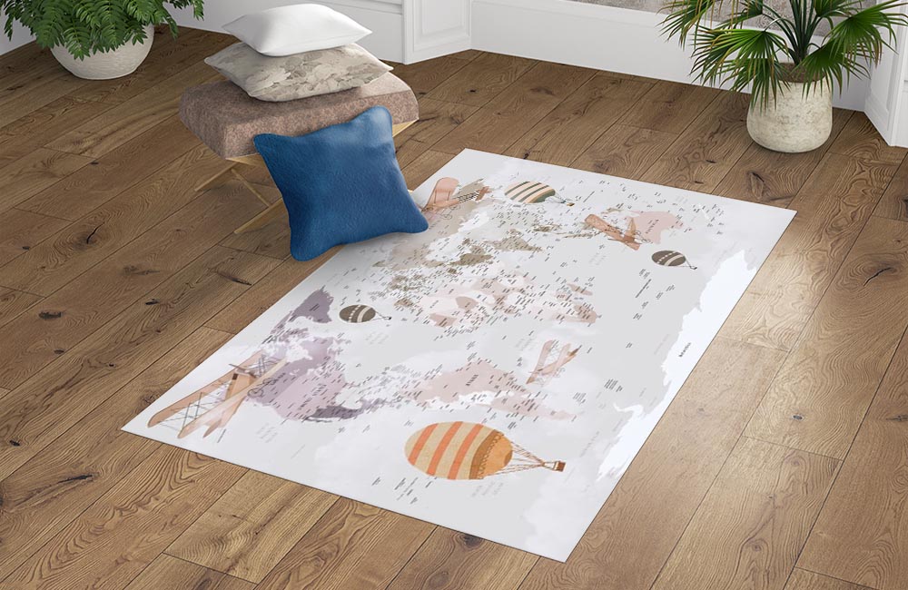 3D Ковер «Полетная карта» Прямоугольный 4