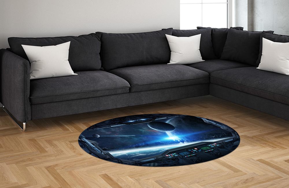 3D Ковер «Вид из иллюминатора звездного корабля»  Овальный 1