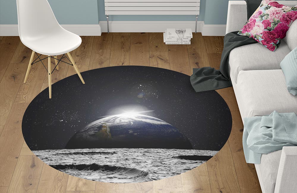 3D Ковер «Вид с Луны на Землю»  Круглый 1