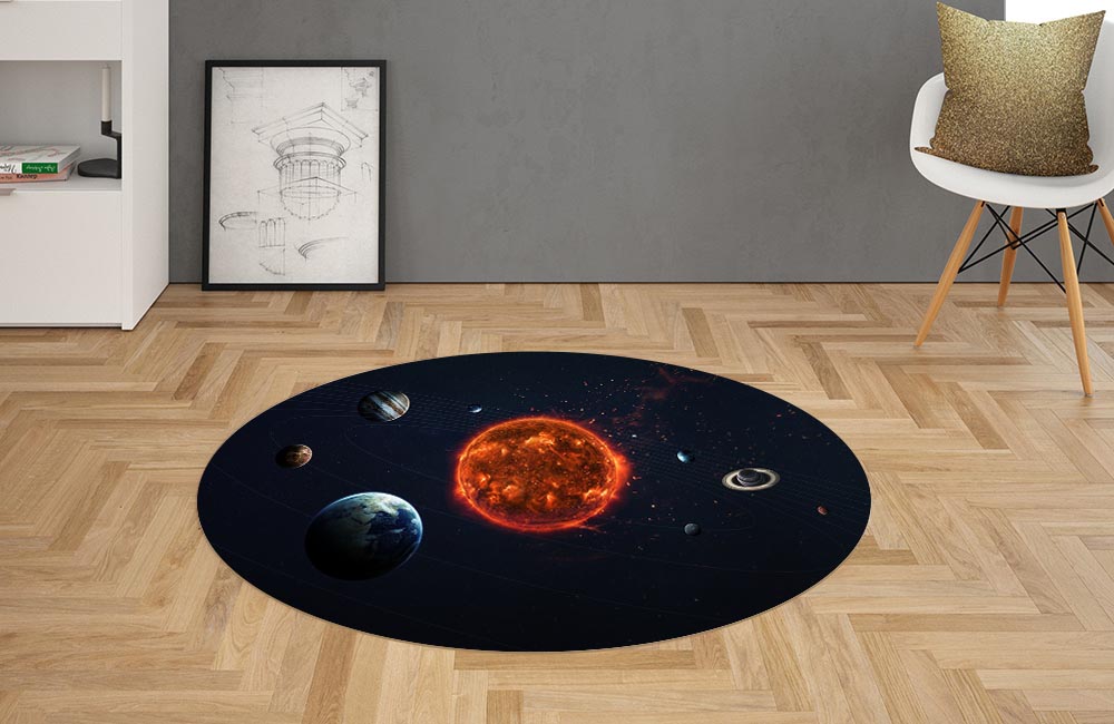 3D Ковер «Солнечная система»     Овальный 2