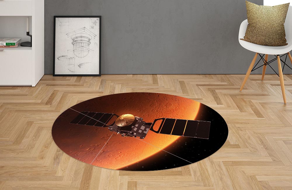 3D Ковер «Спутник на орбите Марса»   Овальный 2
