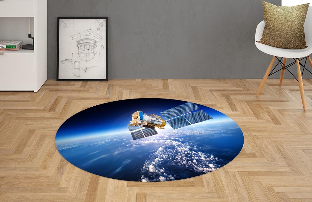 3D Ковер «Спутник над атмосферой»    Овальный 2
