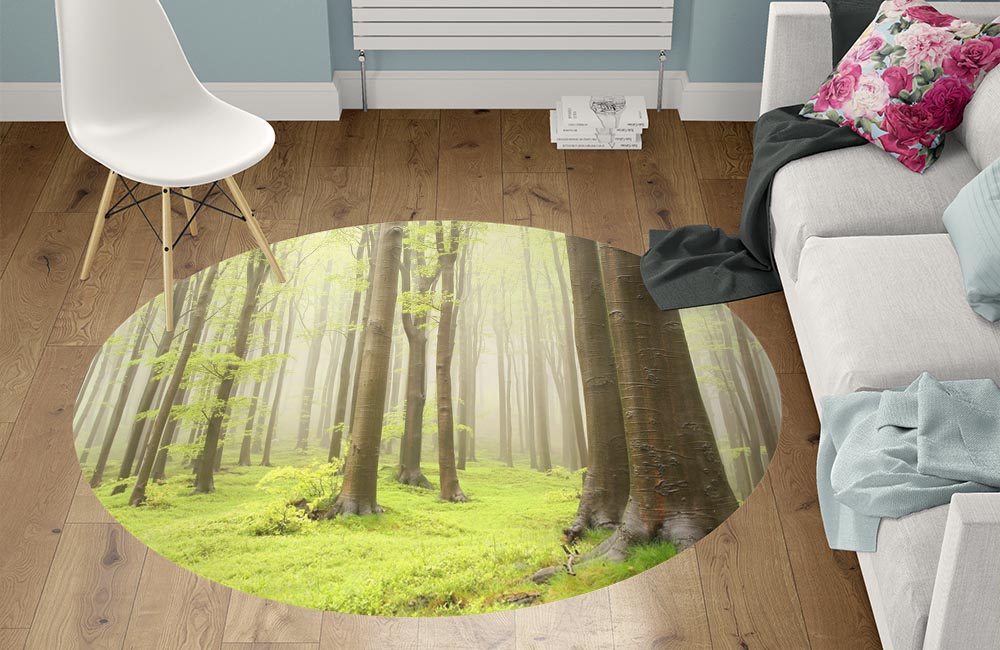 3D Ковер «Зеленый лес»   Круглый 1
