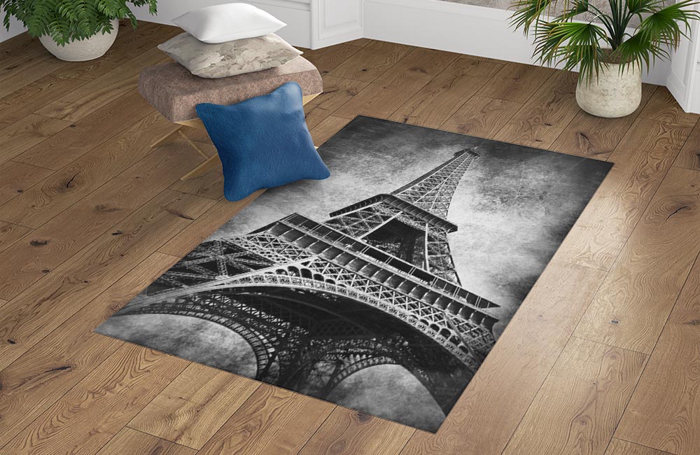 3D Ковер «Париж черно-белые» Прямоугольный 4