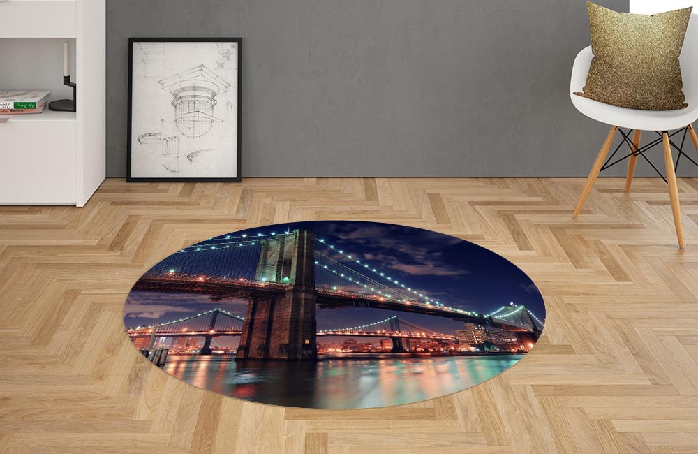 3D Ковер «Бруклинский мост» Овальный 2
