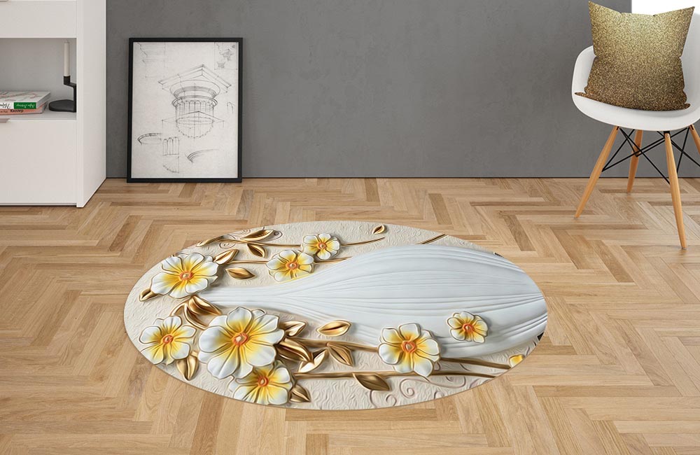 3D Ковер «Объемная ваза с цветами»  Овальный 2